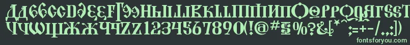 フォントKremlinGrandDuke – 黒い背景に緑の文字