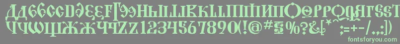 フォントKremlinGrandDuke – 灰色の背景に緑のフォント