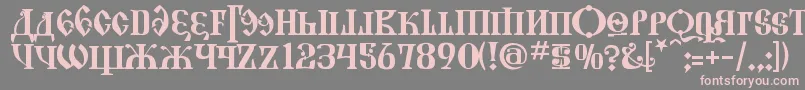 フォントKremlinGrandDuke – 灰色の背景にピンクのフォント