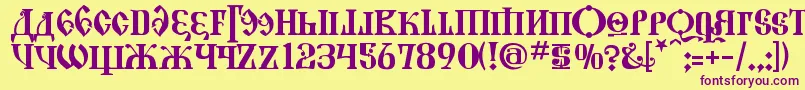 Czcionka KremlinGrandDuke – fioletowe czcionki na żółtym tle