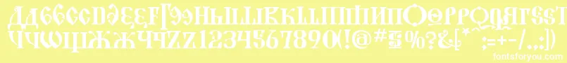 フォントKremlinGrandDuke – 黄色い背景に白い文字