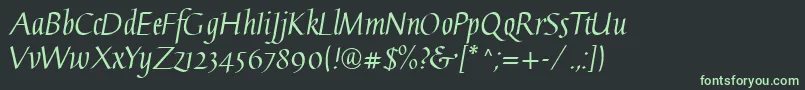 フォントGaiusLtRegular – 黒い背景に緑の文字