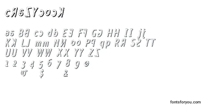 Czcionka Crazycock – alfabet, cyfry, specjalne znaki