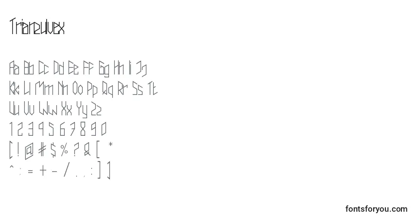 Schriftart Trianzulvex – Alphabet, Zahlen, spezielle Symbole