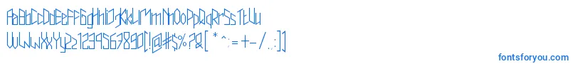 フォントTrianzulvex – 白い背景に青い文字