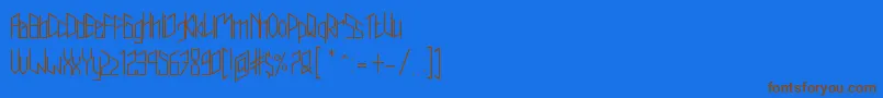 Trianzulvex Font – Brown Fonts on Blue Background