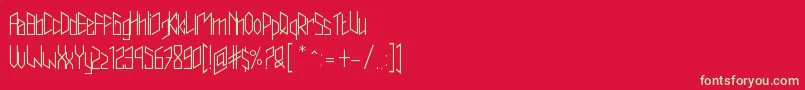 フォントTrianzulvex – 赤い背景に緑の文字