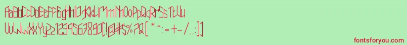フォントTrianzulvex – 赤い文字の緑の背景