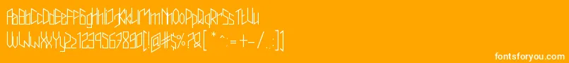 Trianzulvex-Schriftart – Weiße Schriften auf orangefarbenem Hintergrund