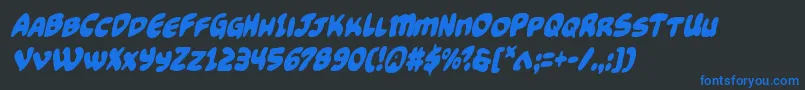 Funnypagescondital Font – Blue Fonts on Black Background