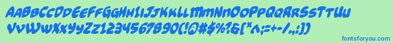 Funnypagescondital Font – Blue Fonts on Green Background