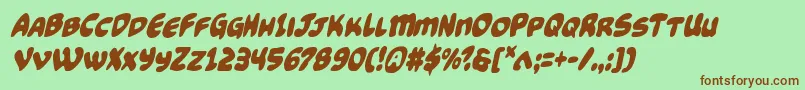 Funnypagescondital Font – Brown Fonts on Green Background