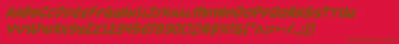 Funnypagescondital Font – Brown Fonts on Red Background
