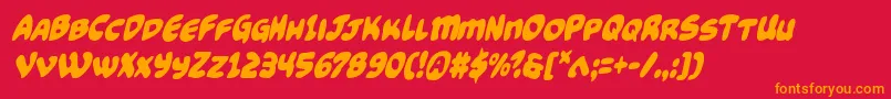Funnypagescondital Font – Orange Fonts on Red Background