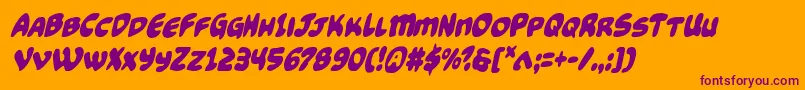 Funnypagescondital Font – Purple Fonts on Orange Background