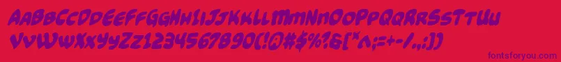 Funnypagescondital Font – Purple Fonts on Red Background