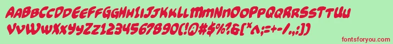 Funnypagescondital Font – Red Fonts on Green Background
