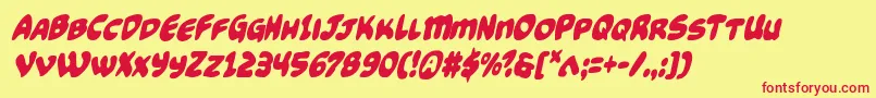 Funnypagescondital Font – Red Fonts on Yellow Background