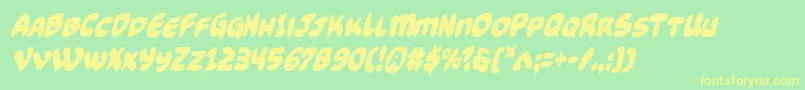 Funnypagescondital Font – Yellow Fonts on Green Background