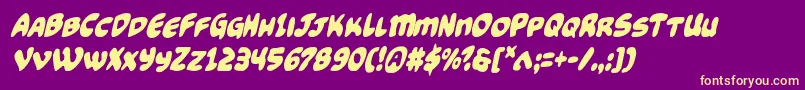 Funnypagescondital Font – Yellow Fonts on Purple Background