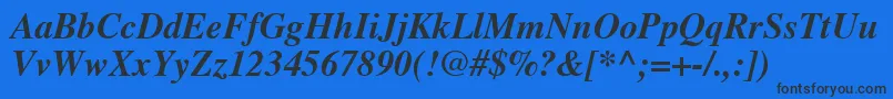 GrecoBlackSsiBoldItalic Font – Black Fonts on Blue Background