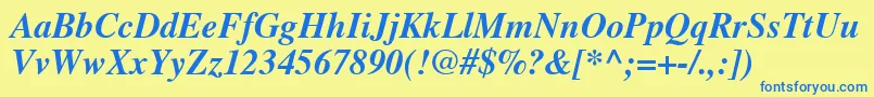 GrecoBlackSsiBoldItalic Font – Blue Fonts on Yellow Background