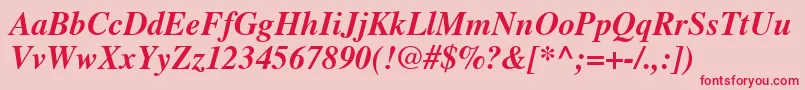 GrecoBlackSsiBoldItalic Font – Red Fonts on Pink Background