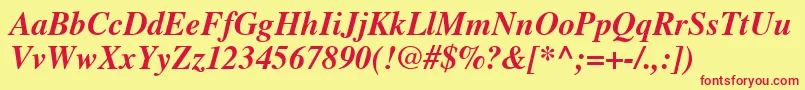 GrecoBlackSsiBoldItalic Font – Red Fonts on Yellow Background