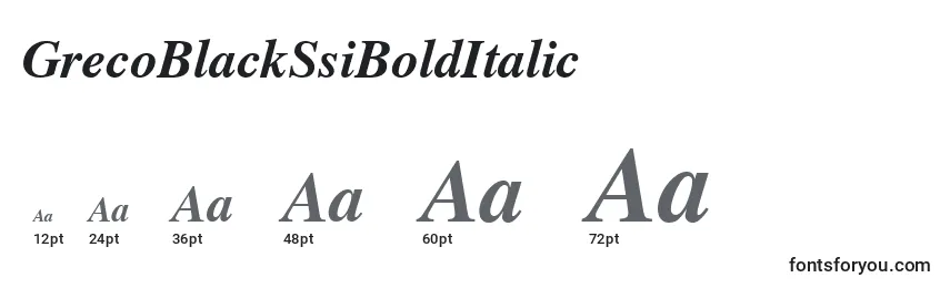 GrecoBlackSsiBoldItalic Font Sizes