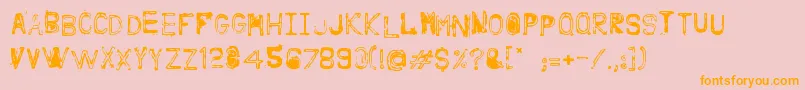 NineFeetUnder Font – Orange Fonts on Pink Background