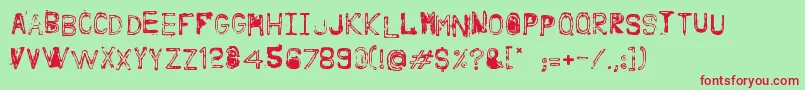 NineFeetUnder Font – Red Fonts on Green Background