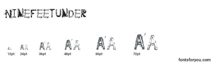 Размеры шрифта NineFeetUnder