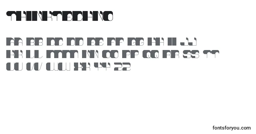 Czcionka ThinkTechno – alfabet, cyfry, specjalne znaki