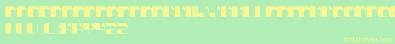 フォントThinkTechno – 黄色の文字が緑の背景にあります