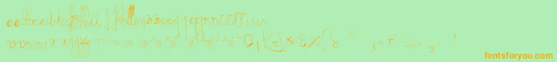 Typotish Font – Orange Fonts on Green Background