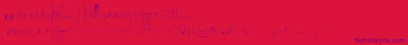 Typotish-Schriftart – Violette Schriften auf rotem Hintergrund