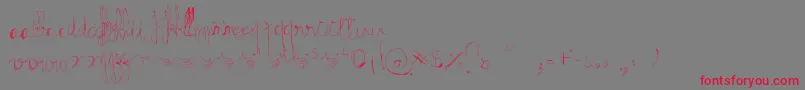 Typotish-Schriftart – Rote Schriften auf grauem Hintergrund
