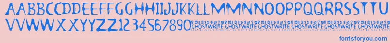 13thGhostwriteJrz Font – Blue Fonts on Pink Background