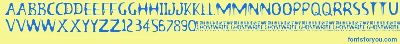 13thGhostwriteJrz Font – Blue Fonts on Yellow Background