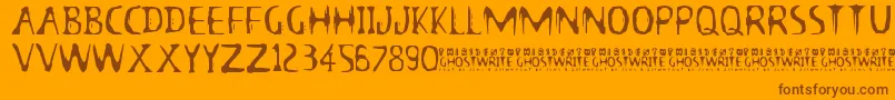 13thGhostwriteJrz Font – Brown Fonts on Orange Background