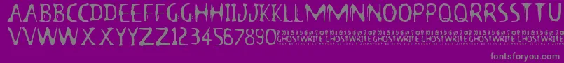 13thGhostwriteJrz-Schriftart – Graue Schriften auf violettem Hintergrund