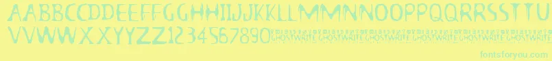 13thGhostwriteJrz-fontti – vihreät fontit keltaisella taustalla