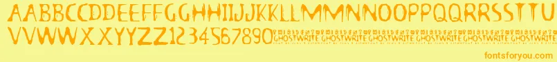 Czcionka 13thGhostwriteJrz – pomarańczowe czcionki na żółtym tle
