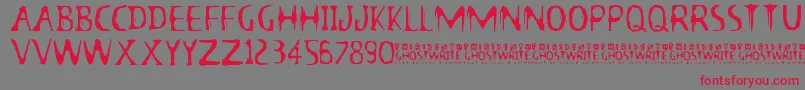 13thGhostwriteJrz Font – Red Fonts on Gray Background