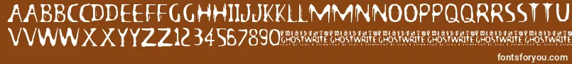 Шрифт 13thGhostwriteJrz – белые шрифты на коричневом фоне