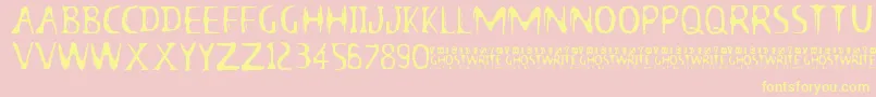 Шрифт 13thGhostwriteJrz – жёлтые шрифты на розовом фоне