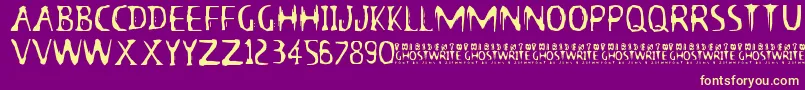 13thGhostwriteJrz Font – Yellow Fonts on Purple Background