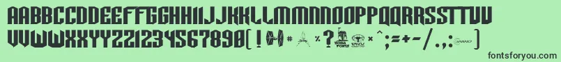 Tie Font – Black Fonts on Green Background