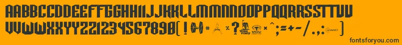 Tie Font – Black Fonts on Orange Background