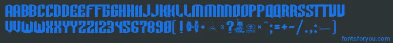 Tie Font – Blue Fonts on Black Background